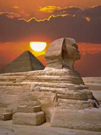 Egyptian Pyramids at Sunset Framed Print Archaeology Giza Picture Poster Art